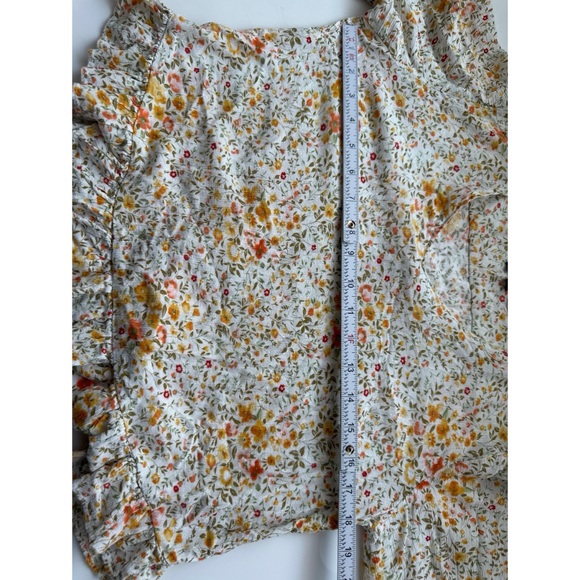 Cynthia Rowley fairy floral half sleeve bohemian Multicolor Blouse - Picture 11 of 11
